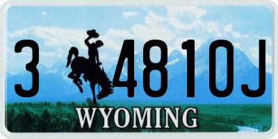 WY license plate 34810J