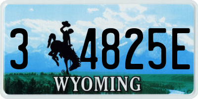 WY license plate 34825E