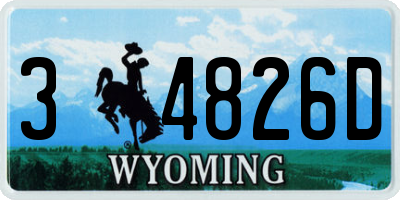 WY license plate 34826D
