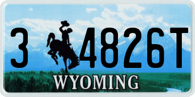 WY license plate 34826T