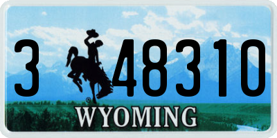WY license plate 348310