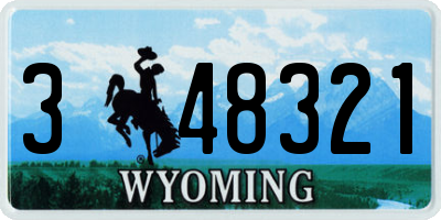 WY license plate 348321