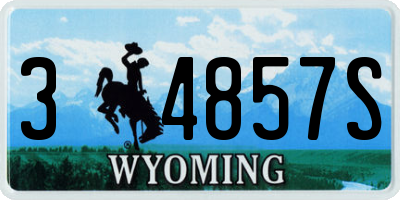 WY license plate 34857S