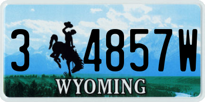 WY license plate 34857W