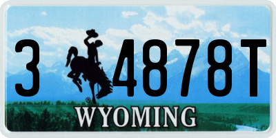 WY license plate 34878T