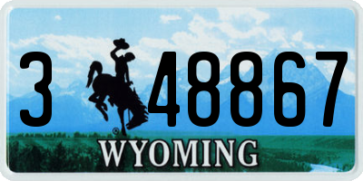 WY license plate 348867