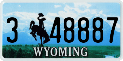 WY license plate 348887