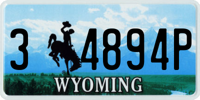 WY license plate 34894P