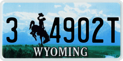 WY license plate 34902T