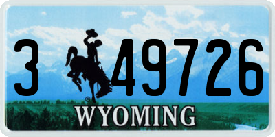 WY license plate 349726