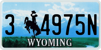 WY license plate 34975N