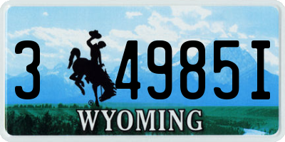 WY license plate 34985I
