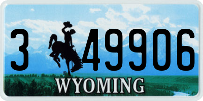 WY license plate 349906