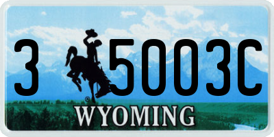 WY license plate 35003C