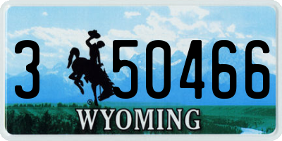 WY license plate 350466