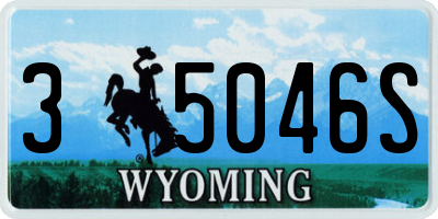 WY license plate 35046S