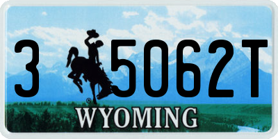 WY license plate 35062T