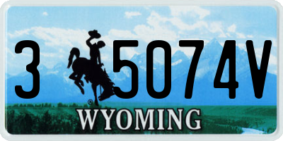 WY license plate 35074V