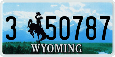 WY license plate 350787