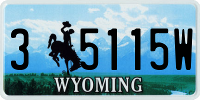 WY license plate 35115W