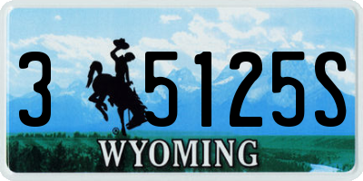 WY license plate 35125S
