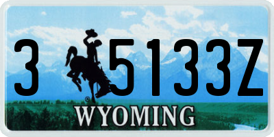 WY license plate 35133Z