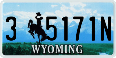 WY license plate 35171N