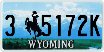 WY license plate 35172K