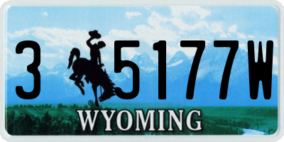 WY license plate 35177W