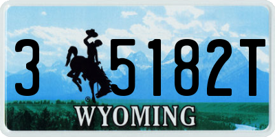 WY license plate 35182T