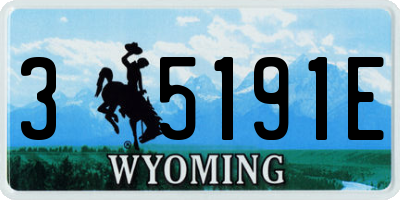 WY license plate 35191E