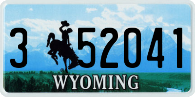 WY license plate 352041