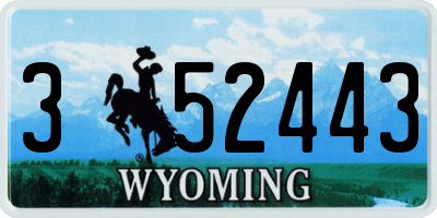 WY license plate 352443
