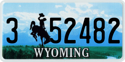 WY license plate 352482