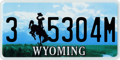 WY license plate 35304M