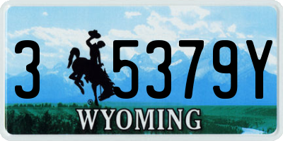 WY license plate 35379Y