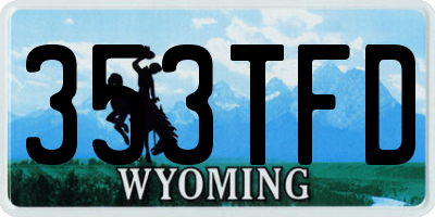 WY license plate 353TFD