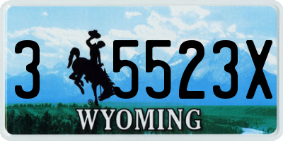 WY license plate 35523X