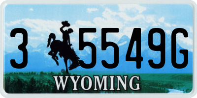 WY license plate 35549G