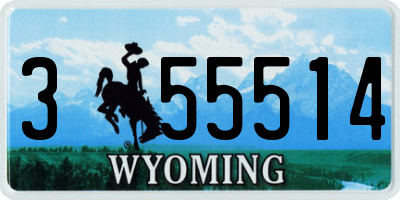WY license plate 355514