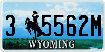 WY license plate 35562M