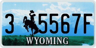 WY license plate 35567F