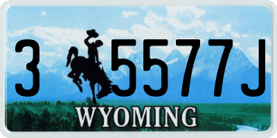 WY license plate 35577J