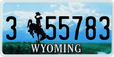WY license plate 355783
