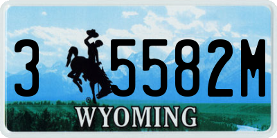 WY license plate 35582M