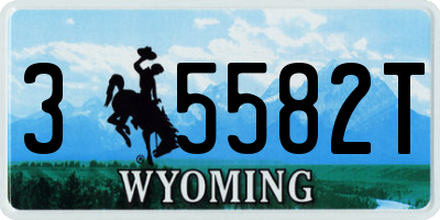 WY license plate 35582T