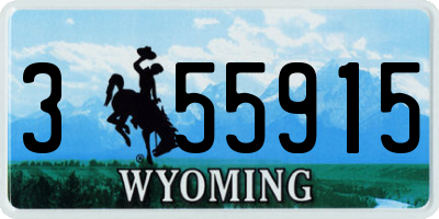 WY license plate 355915