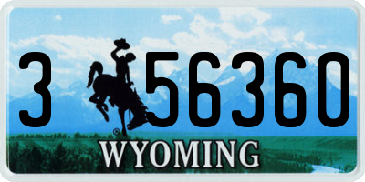WY license plate 356360