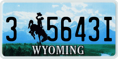 WY license plate 35643I