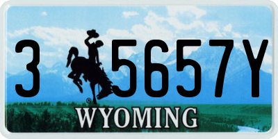 WY license plate 35657Y